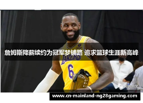 詹姆斯降薪续约为冠军梦铺路 追求篮球生涯新高峰