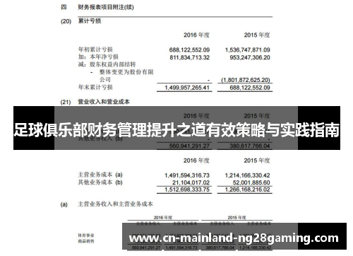 足球俱乐部财务管理提升之道有效策略与实践指南 足球俱乐部财务管理提升之道有效策略与实践指南